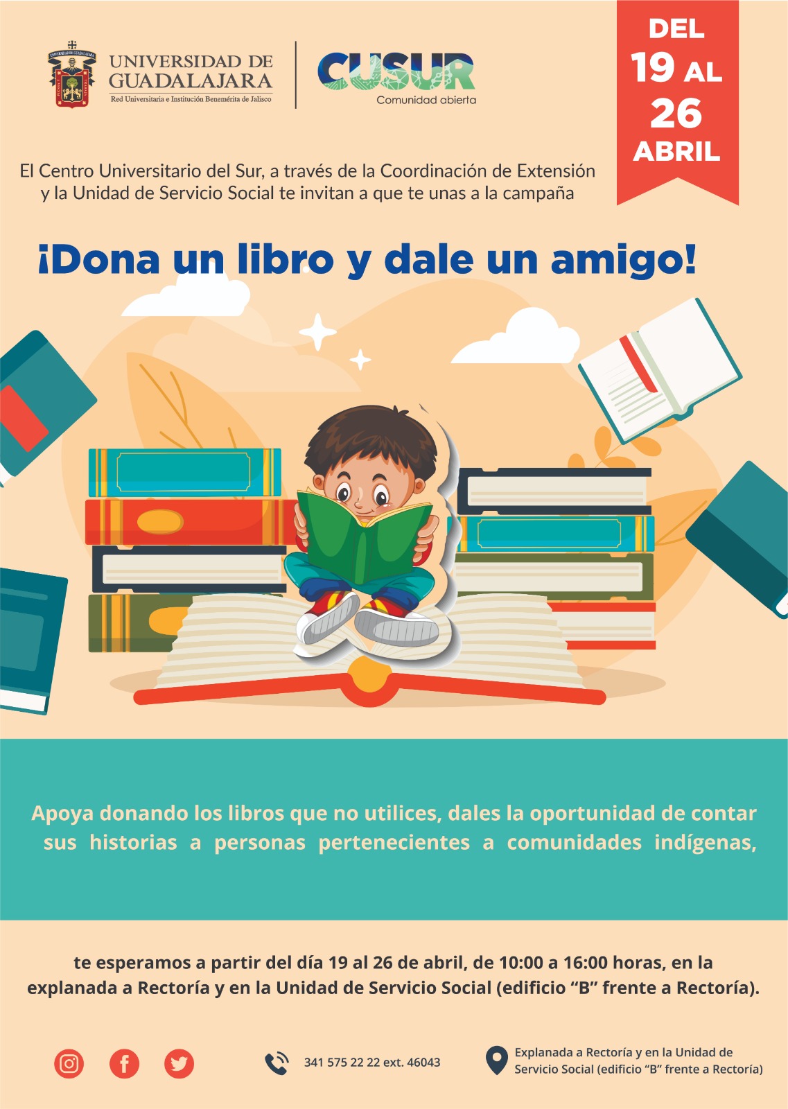 Cartel dona libro