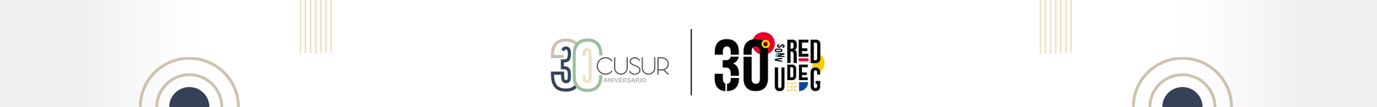 Imagen logotipo de los 30 años del CUSur y Red UdeG